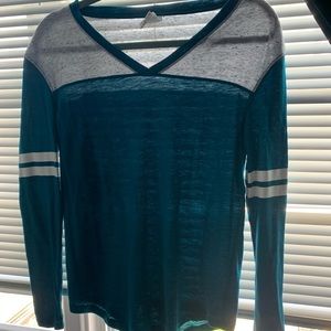 PINK Victorias Secret Blue Long Sleeve Top Small
